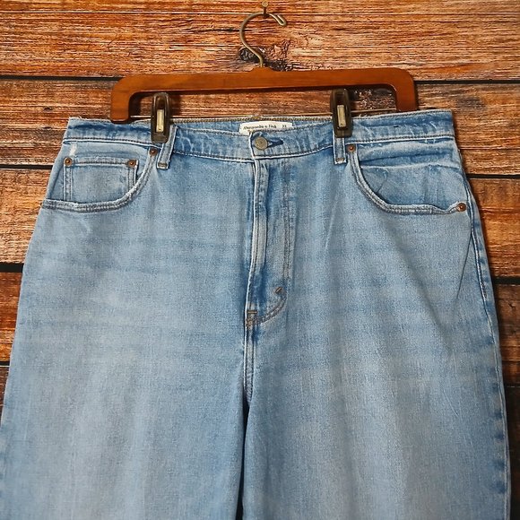 Abercrombie & Fitch Jeans Size 16 Curve Love 90s Slim Straight Ultra High Rise - Picture 7 of 11